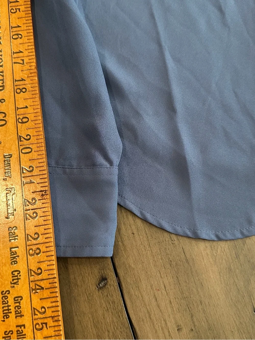 J. Crew Blue Long-Sleeve Button-Front Poly Shirt #LS1